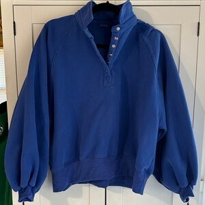 AS Revival Women’s Balloon Sleeve Button Sweatshirt size Medium Altar’d State